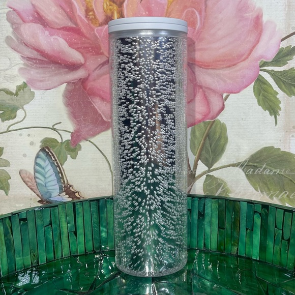 Bew Starbucks White Silver Bubbles Sprite Water Bottle Tumbler - Picture 2 of 3